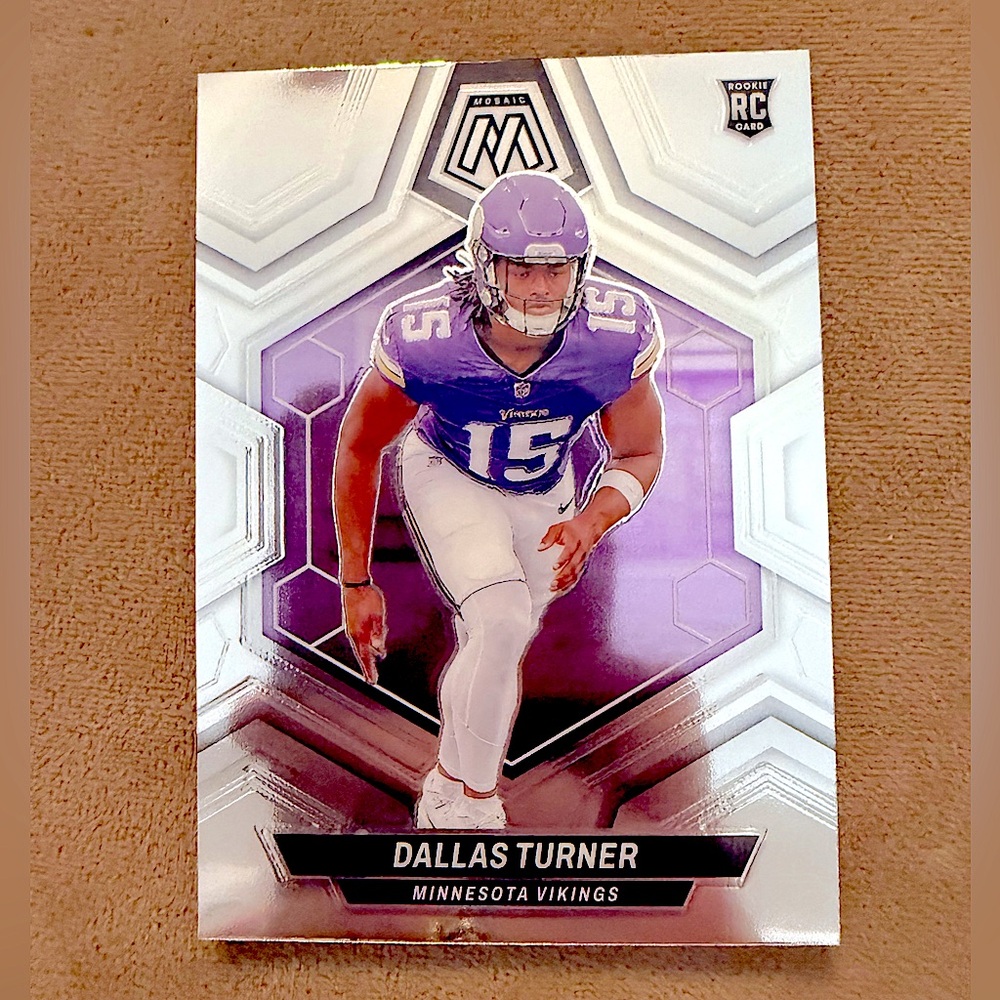 Dallas Turner Rookie 2024 Panini Mosaic Minnesota Vikings NFL Football Card